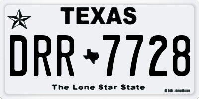 TX license plate DRR7728