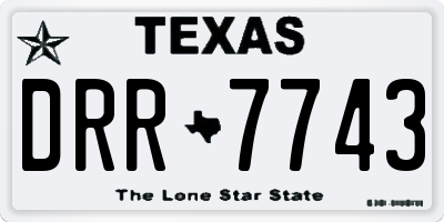 TX license plate DRR7743