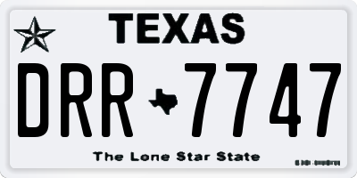 TX license plate DRR7747