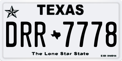 TX license plate DRR7778