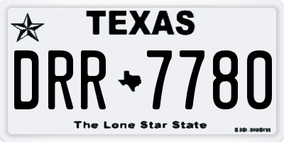 TX license plate DRR7780