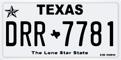 TX license plate DRR7781
