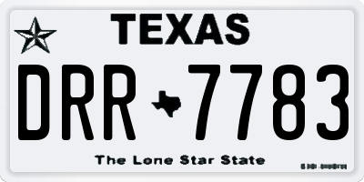 TX license plate DRR7783