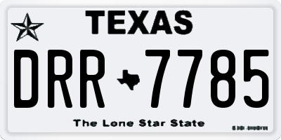 TX license plate DRR7785