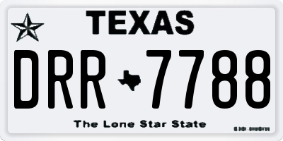 TX license plate DRR7788