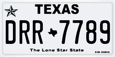 TX license plate DRR7789