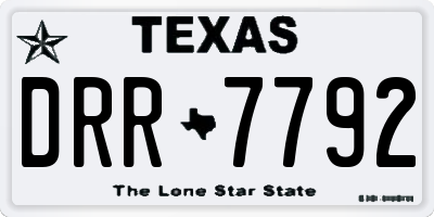 TX license plate DRR7792