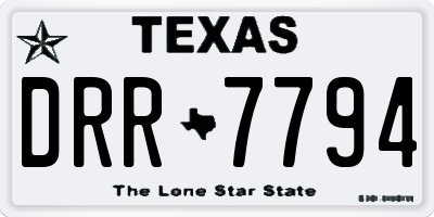 TX license plate DRR7794