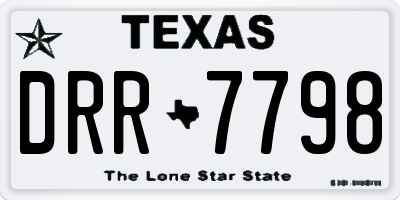 TX license plate DRR7798