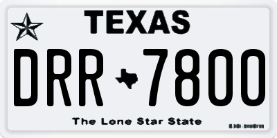 TX license plate DRR7800