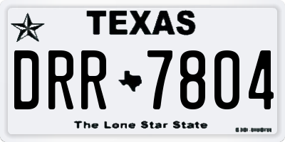 TX license plate DRR7804