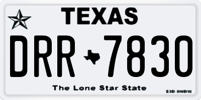 TX license plate DRR7830