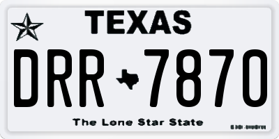 TX license plate DRR7870