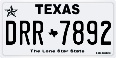 TX license plate DRR7892