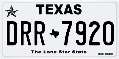 TX license plate DRR7920
