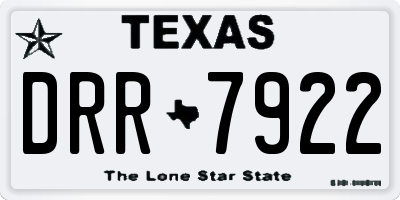 TX license plate DRR7922