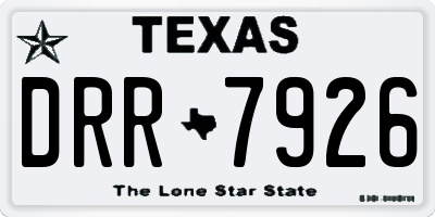 TX license plate DRR7926
