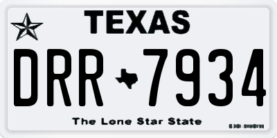 TX license plate DRR7934