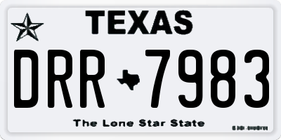 TX license plate DRR7983