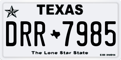 TX license plate DRR7985