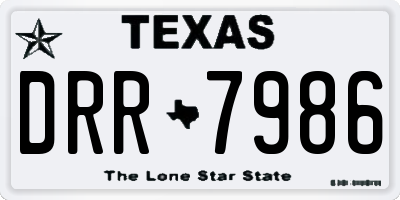 TX license plate DRR7986