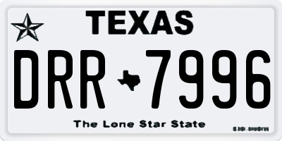 TX license plate DRR7996