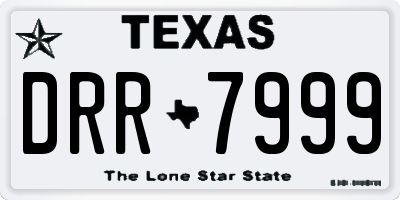 TX license plate DRR7999