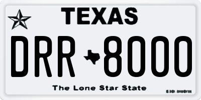 TX license plate DRR8000