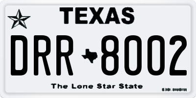TX license plate DRR8002