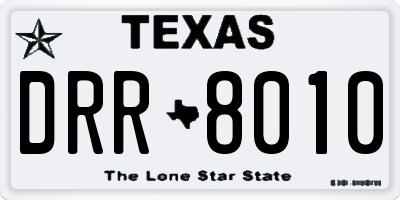 TX license plate DRR8010