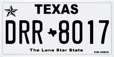 TX license plate DRR8017
