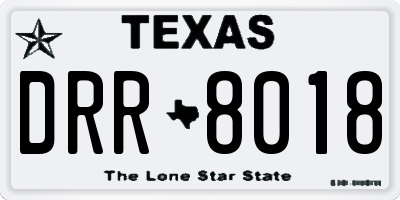 TX license plate DRR8018