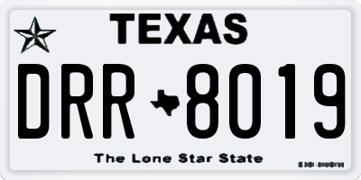 TX license plate DRR8019