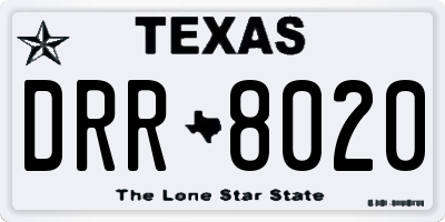 TX license plate DRR8020