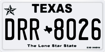 TX license plate DRR8026
