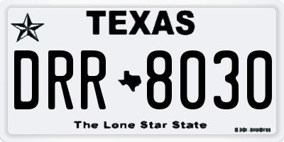 TX license plate DRR8030