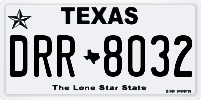 TX license plate DRR8032