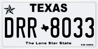 TX license plate DRR8033