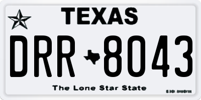 TX license plate DRR8043