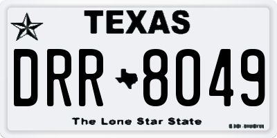 TX license plate DRR8049