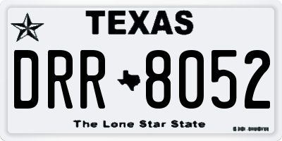TX license plate DRR8052