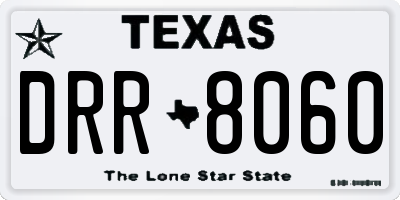 TX license plate DRR8060