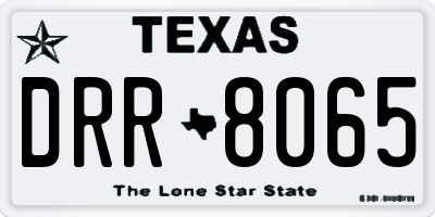 TX license plate DRR8065