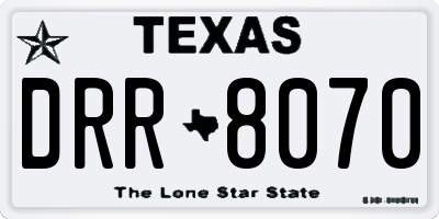 TX license plate DRR8070