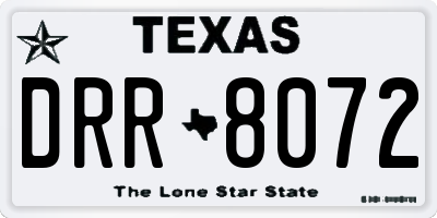 TX license plate DRR8072