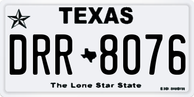 TX license plate DRR8076