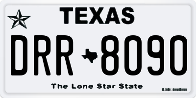 TX license plate DRR8090