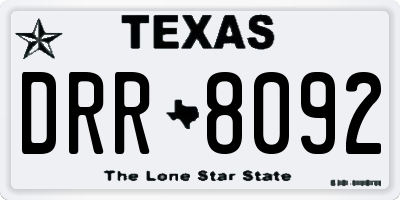 TX license plate DRR8092