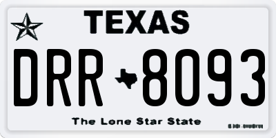 TX license plate DRR8093