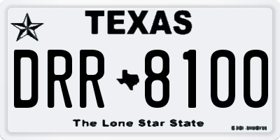 TX license plate DRR8100